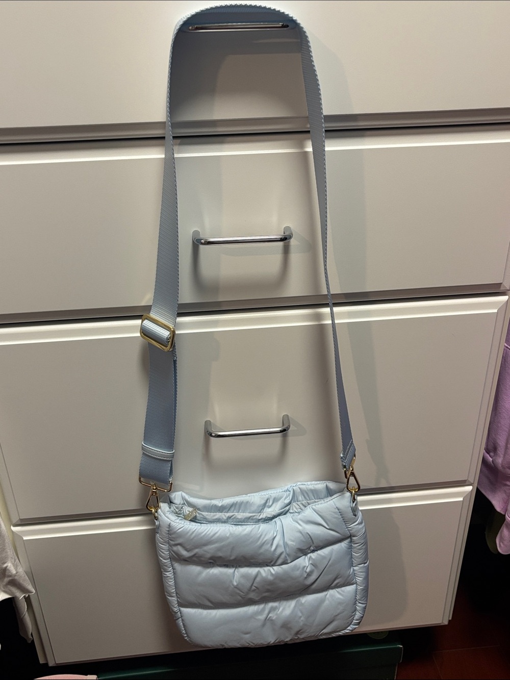 NEW Mark & Graham Light Blue Quilted Crossbody Bag